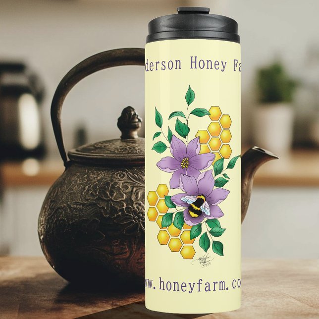 Honey Bee Farm Yellow Lavender Thermosbecher (Von Creator hochgeladen)