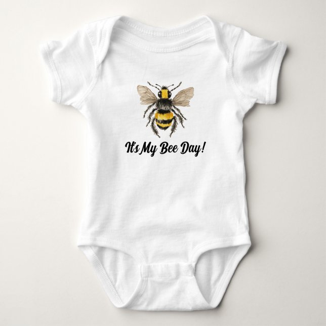 Honey Bee First Birthday Baby One Piece Strampler (Vorderseite)