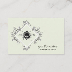 Honey Bee Floral Logo Visitenkarte