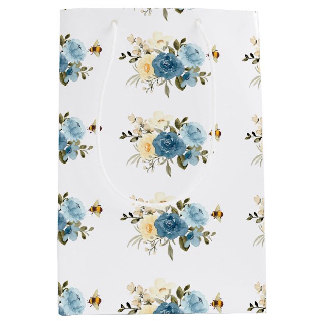 Honey Bee Floral Mittlere Geschenktüte (Vorderseite)