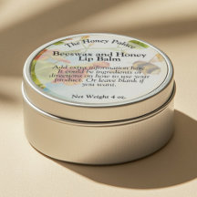 Honey Bee Floral Waterproof Lip Balm Tin Label