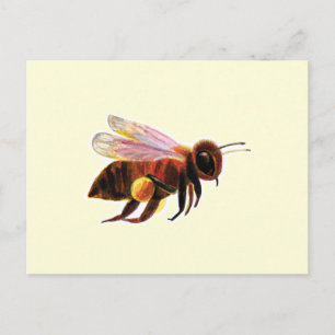 Honey Bee Flying Postkarte