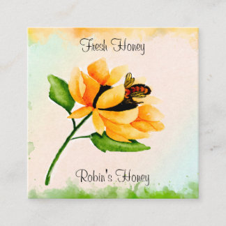 Honey Bee Fresh Honey Business Card Quadratische Visitenkarte