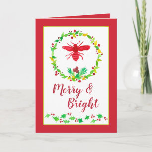 Honey Bee froh und helle Weihnachten Karte