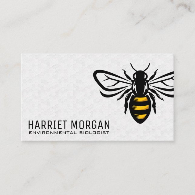 Honey Bee | Geometrisches Muster | Insekt Visitenkarte (Vorderseite)