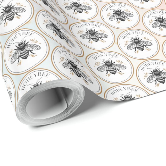 Honey Bee Geschenkpapier (Rolleneckpunkt)