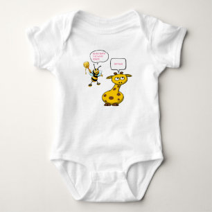 Honey Bee Giraffe Animals Cartoon Niedlich Talk Un Baby Strampler