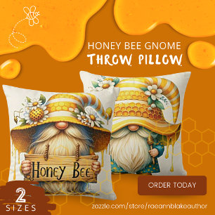 Honey Bee Gnome Throw Kissen