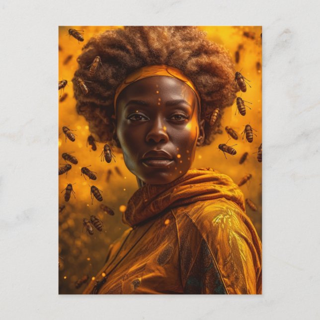Honey Bee Goddess Woman Postkarte (Vorderseite)