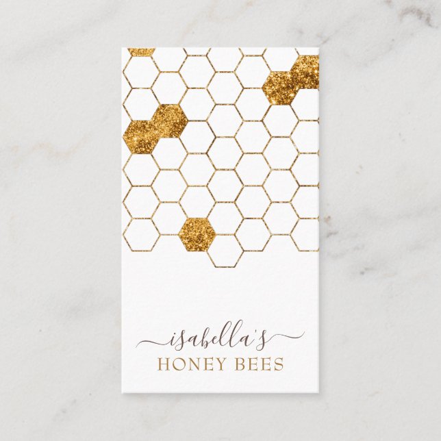 Honey Bee Gold Foil Apiary Beekeeper Products Visitenkarte (Vorderseite)