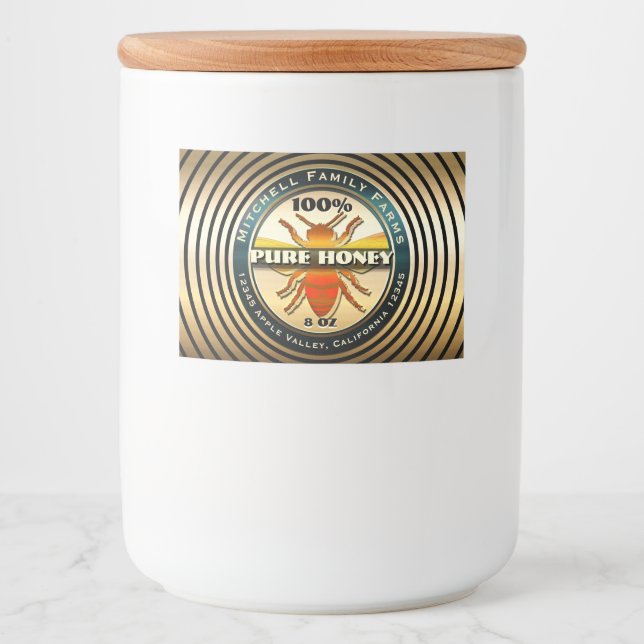 Honey Bee Gold Food Label Lebensmitteletikett (Vorderseite)