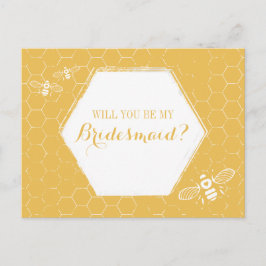 Honey Bee Golden Yellow Custom Bridesmaid Vorschla Einladungspostkarte