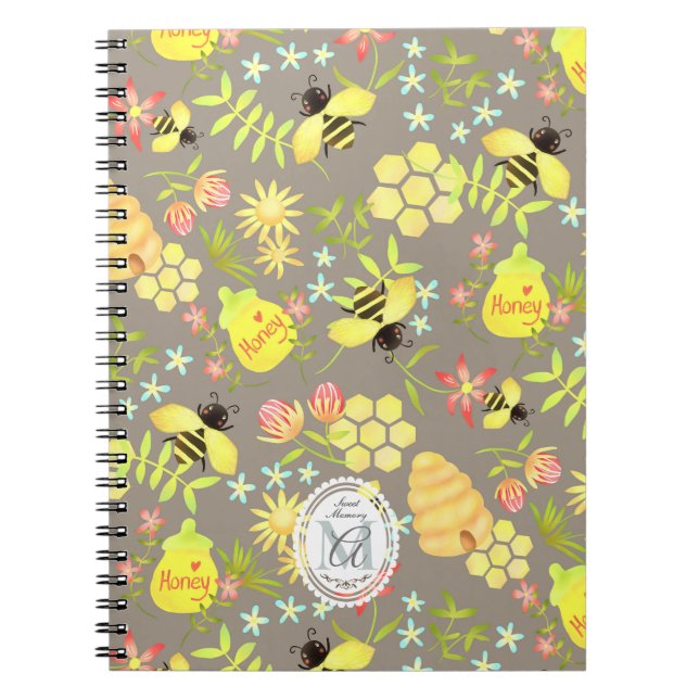 Honey Bee Gray Notizblock (Vorderseite)