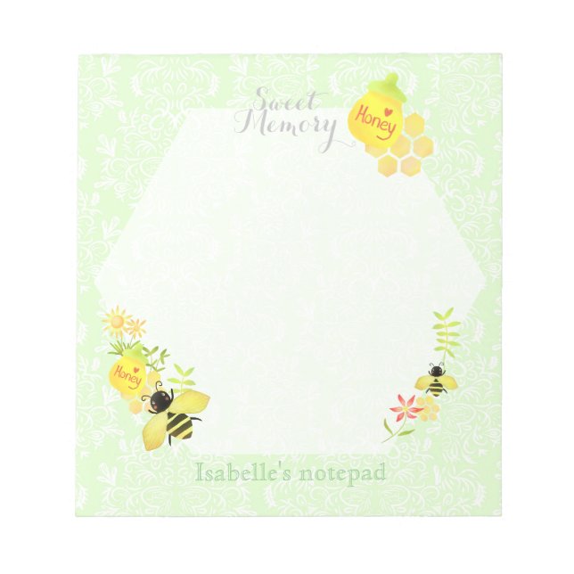 Honey Bee Green Notizblock (Vorderseite)