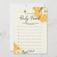 Honey Bee Guess the Baby Food Game Card