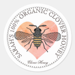 Honey Bee Homemade Honey Jar Runder Aufkleber