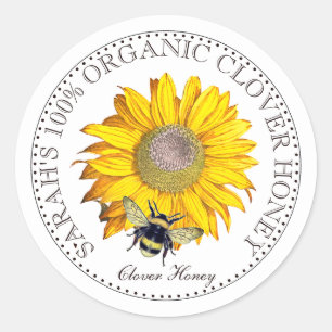 Honey Bee Honey Jar Label Runder Aufkleber
