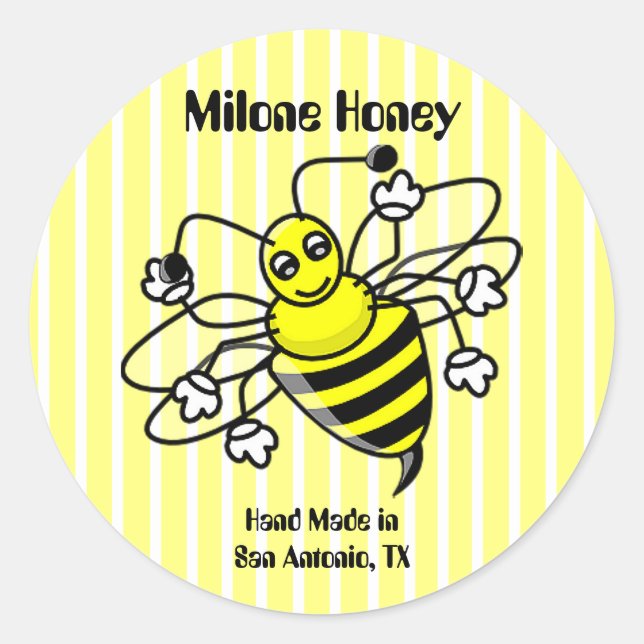 Honey Bee Honey Label Sticker (Vorderseite)