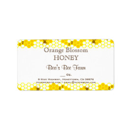 Honey Bee Honeycomb 1,25" x 2,375" Editable Label Adressaufkleber