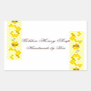 Honey Bee Honeycomb Art Custom Jar Stickers