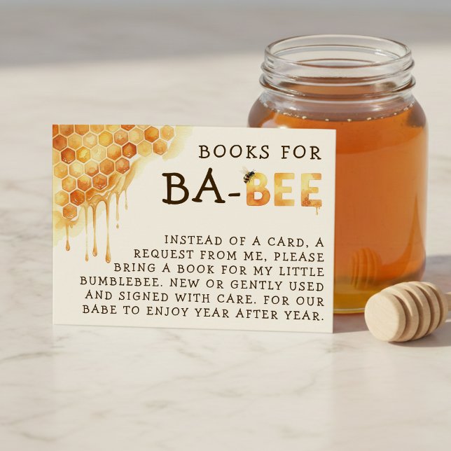 Honey Bee Honeycomb Baby Shower Book Request Begleitkarte (Honey Bee Honeycomb Baby Shower Book Request Enclosure Card
)