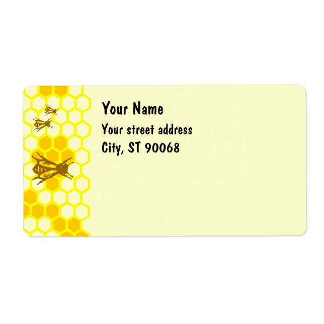 Honey Bee Honeycomb Custom Shipping Labels (Vorne)