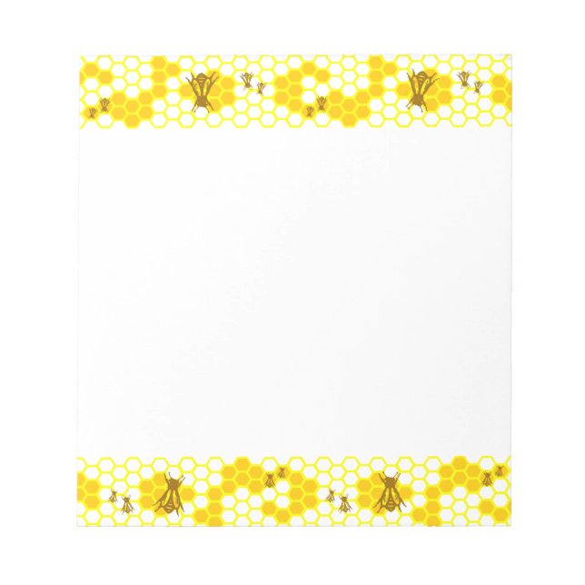 Honey Bee Honeycomb Muster Notepad Notizblock (Vorderseite)