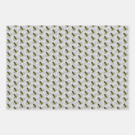 Honey Bee Honeycomb Wrapping Paper Set 3 Geschenkpapier Set