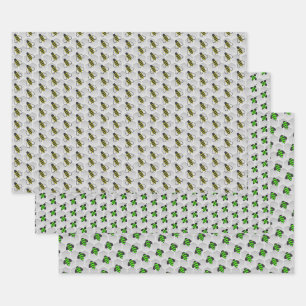 Honey Bee Honeycomb Wrapping Paper Set 3 Geschenkpapier Set