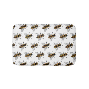 Honey Bee Illustration Insect Badematte