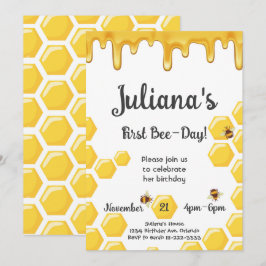 Honey Bee Kids 1. Geburtstag Einladung