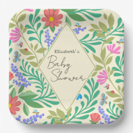 Honey Bee, Ladybug, Butterfly, Dragonfly & Blume Pappteller