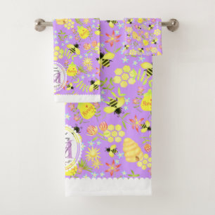 Honey Bee Lila Badhandtuch Set