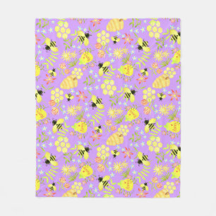 Honey Bee Lila Fleecedecke