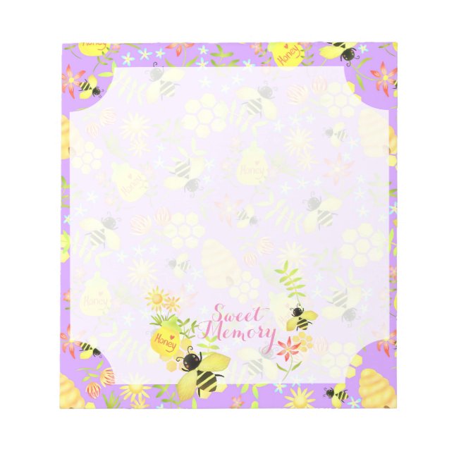 Honey Bee Lila Notizblock (Vorderseite)
