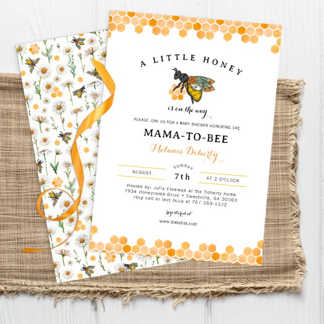 Honey Bee Mama zu Bee Baby Shower Einladung (Little Honey Bee Baby Shower Invite)