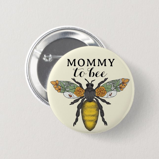 Honey Bee Mommy to Bee Baby Shower Button | Hummel (Vorne & Hinten)