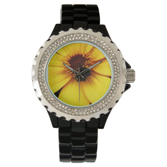 Honey bee ON A Yellow bloom    Watch Watch Armbanduhr (Vorderseite)