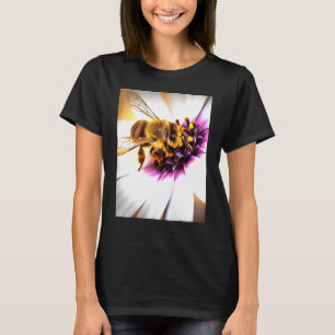Honey Bee on African Daisy Acrylic Art T-Shirt