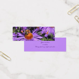 Honey Bee On Lila Aster Blume Mini Lesezeichen