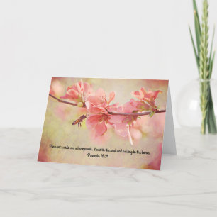 Honey Bee on Pink Scripture Card Sprichwörter 16:2 Karte