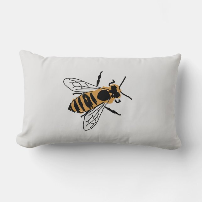 Honey Bee Painting Bee Illustration Throw Kissen (Vorderseite)