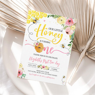 Honey Bee Party Bee 1. Geburtstag Hummel Geburtsta Einladung