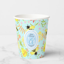 Honey Bee Pastel Blue Pappbecher
