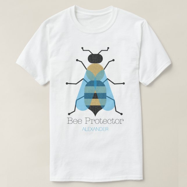 Honey Bee Protector Niedlich Black Blue Gold Glitz T-Shirt (Design vorne)