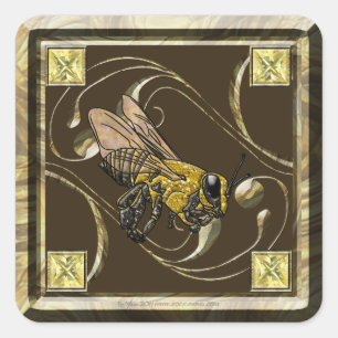 Honey Bee Quadratischer Aufkleber