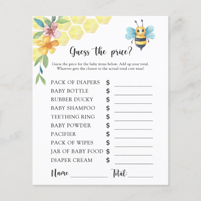 Honey Bee - Rate den Preis! Spiel (Vorderseite)