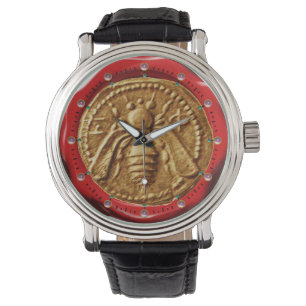 HONEY BEE RED WAX SEAL / BEEKEEPER BEEKEEPING ARMBANDUHR