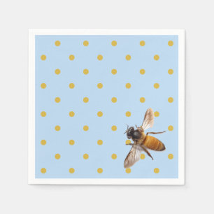 Honey Bee Schwarz-Gold-Polka-Dot-Muster Serviette