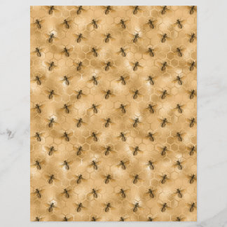 Honey Bee Scrapbook Paper Sheet